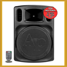 Audiopipe DJAP-1580BT 15-inch Powered PA Speaker Bluetooth USB FM Remote NEW 