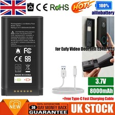 Image of ✅8000mAh Rechargeable Battery for Eufy Video Doorbell E340 /C31 w/Type C Cable