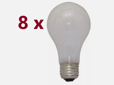 8-PK 25A19/IF Inside Frost 25W Non-LED LIGHT BULB LAMP Long Life NEW 216242