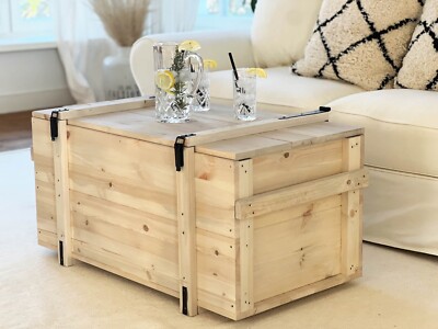 Table basse en bois massif de style nordique à 4 pieds rectangulaires avec tiroirs - L 150 x l 85 x H 45 cm Bois