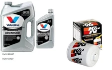 Valvoline 5W-20 Advanced Full Synthetic Engine Oil - 6 Quarts w/K&N Oil Filter