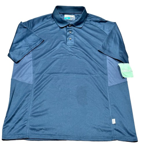 Magellan Fish Gear Polo Shirt Mens Large Blue Short Sleeve Fishing Outdoor
