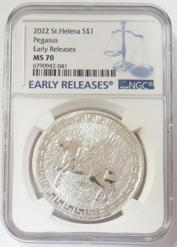2022 SILVER ST. HELENA 1 POUND PEGASUS NGC MINT STATE 70 EARLY RELEASES