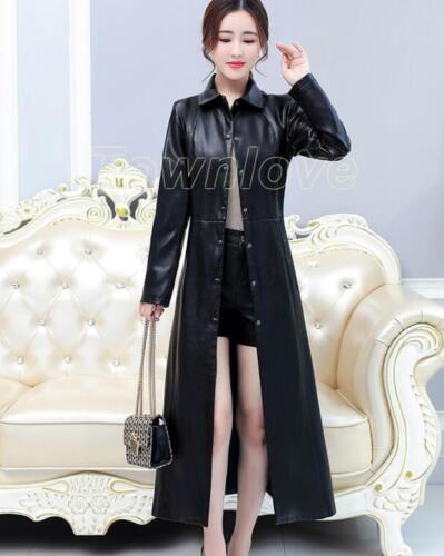 Spring Women Real Sheep Leather Trench Coat Single-breasted Long Windbreaker New - Bild 11 von 15