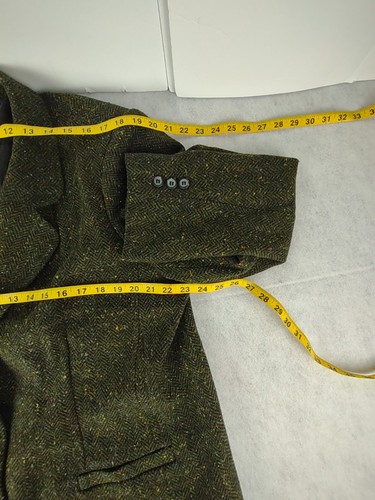 White Stag Wool Blend Tweed Blazer Coat Green Plus Size 20W 3 Button Jacket - Picture 9 of 11