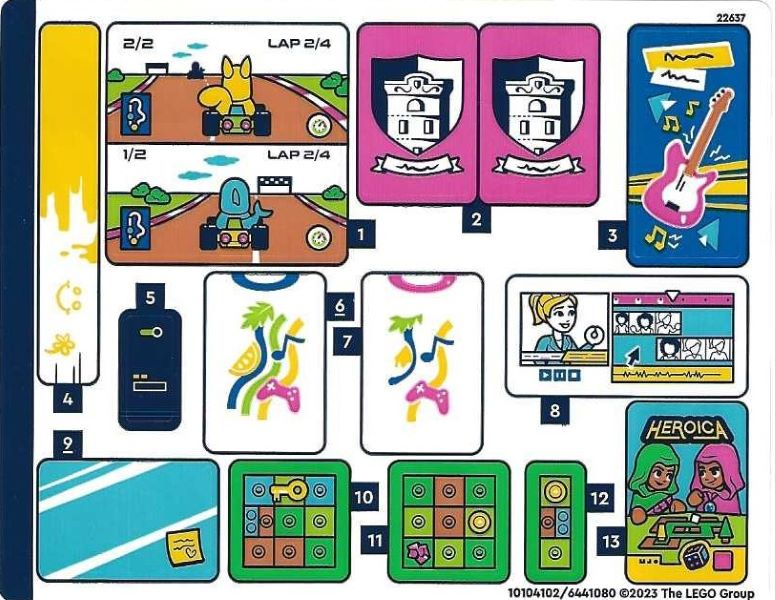 LEGO STICKER SHEET ONLY 41748 HEARTLAKE CITY COMMUNITY CENTER from