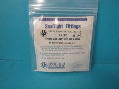 NEW UPCHURCH SCIENTIFIC SPIRAL LINK .005 ID X .062 X 50CM 1/16'' OD PEEK 7000 PSI