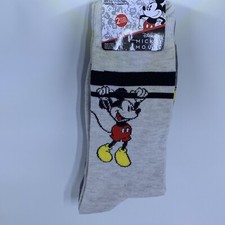 Disney - Mickey Mouse Socks - 2 Pair Pack Novelty Crew Socks Size 6-12 - NWT