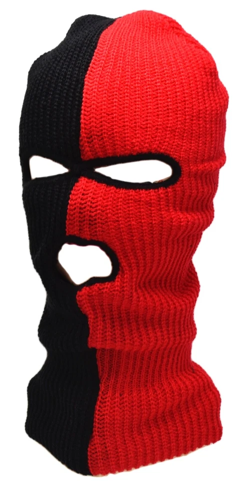 Novo 3 furos máscara de esqui facial completa boné de inverno capuz balaclava gorro chapéu tático quente - Imagem 2 de 3