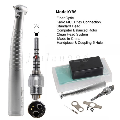 Dental Turbina Dentista Fiber Optic LED Turbina Handpiece Fit KaVo Coupler YB6 - Foto 12