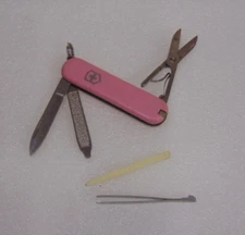 Pink Swiss Army Knife Victorinox Logo Retired Vintage Keychain Keyring Ladies