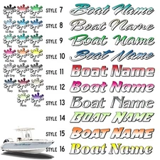 Boat Name Decal 3x18" / Custom Hull Graphic / Premium Marine Vinyl Lettering GR