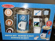 Melissa  Doug Brew  Serve Wooden Pretend Coffee Play Set 12 Pieces New In Box