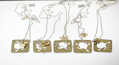 Wholesale Lot of 5 Sterling 18K SHR Simmons Sponge Bob Square Pants Necklaces