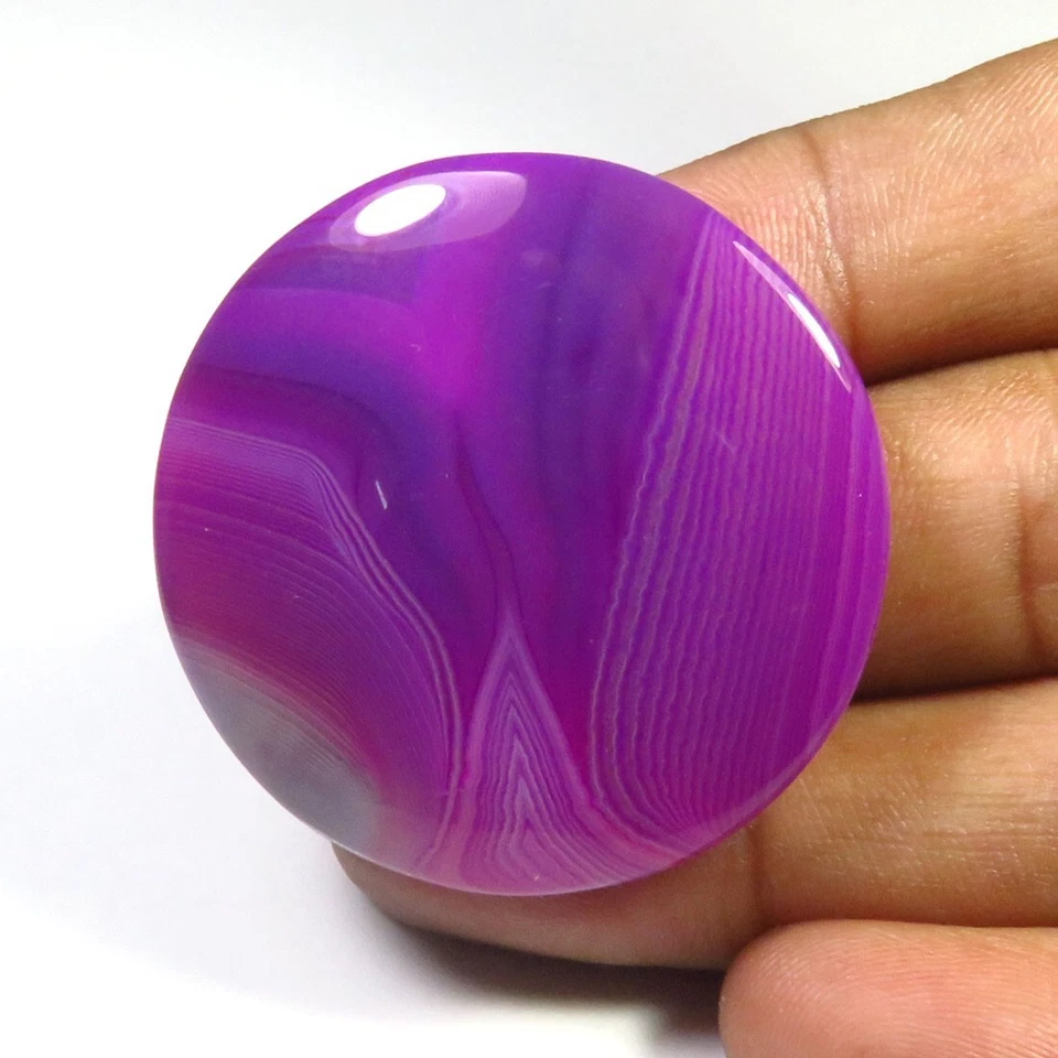 Natural Onyx Geode Agate Gemstone 37mm New Purple Onyx Geode Round Cabs OND-1306 - Image 3 of 4