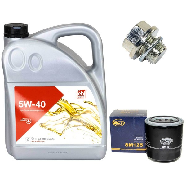 MotoröL Set 5W-40 5 Liter + ÖLfilter + ÖLablassschraube FüR Mitsubishi Pajero II-image