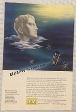 1949 Original Print Ad Full Page - IBM - Releasing The Human Mind. Vintage