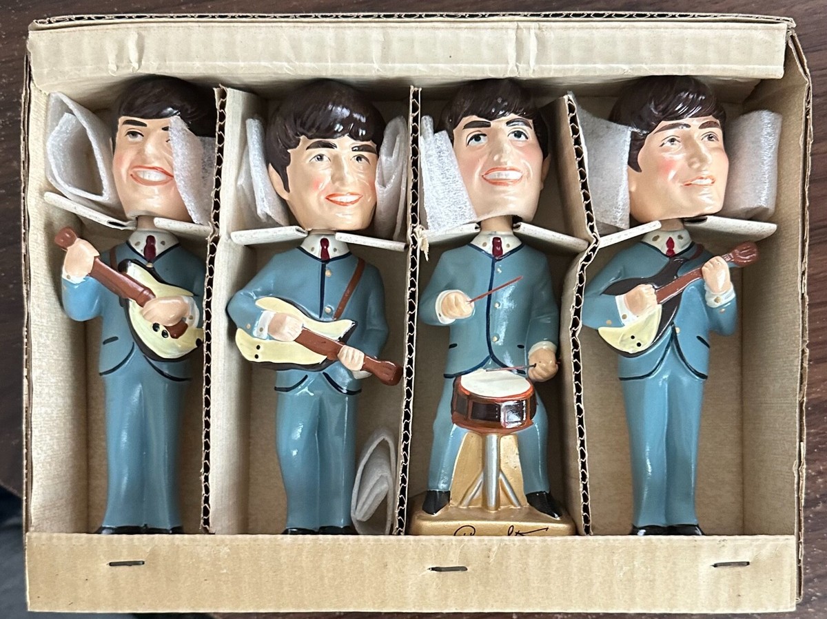 THE BEATLES BOBB'N HEADS DOLLS NODDERS BOXED MADE IN JAPAN 1964
