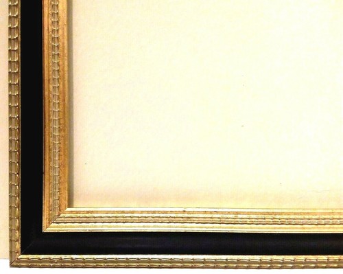 20" X 24" STANDARD PICTURE FRAME 2 1/4" WIDE GOLD LEAF & BLACK REVERSE PANEL - Picture 6 of 11