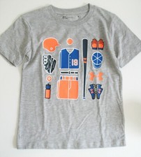 Under Armour Little Boys Baseball Short Sleeve T Shirt Mod Gray Sz 6 - NWT