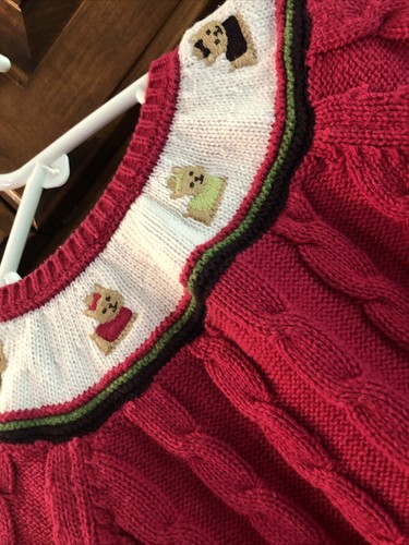Gymboree Pups & Kisses NY GIRL yorkie cardigan yolked sweater 4 4T dogs Puppy - Picture 7 of 8