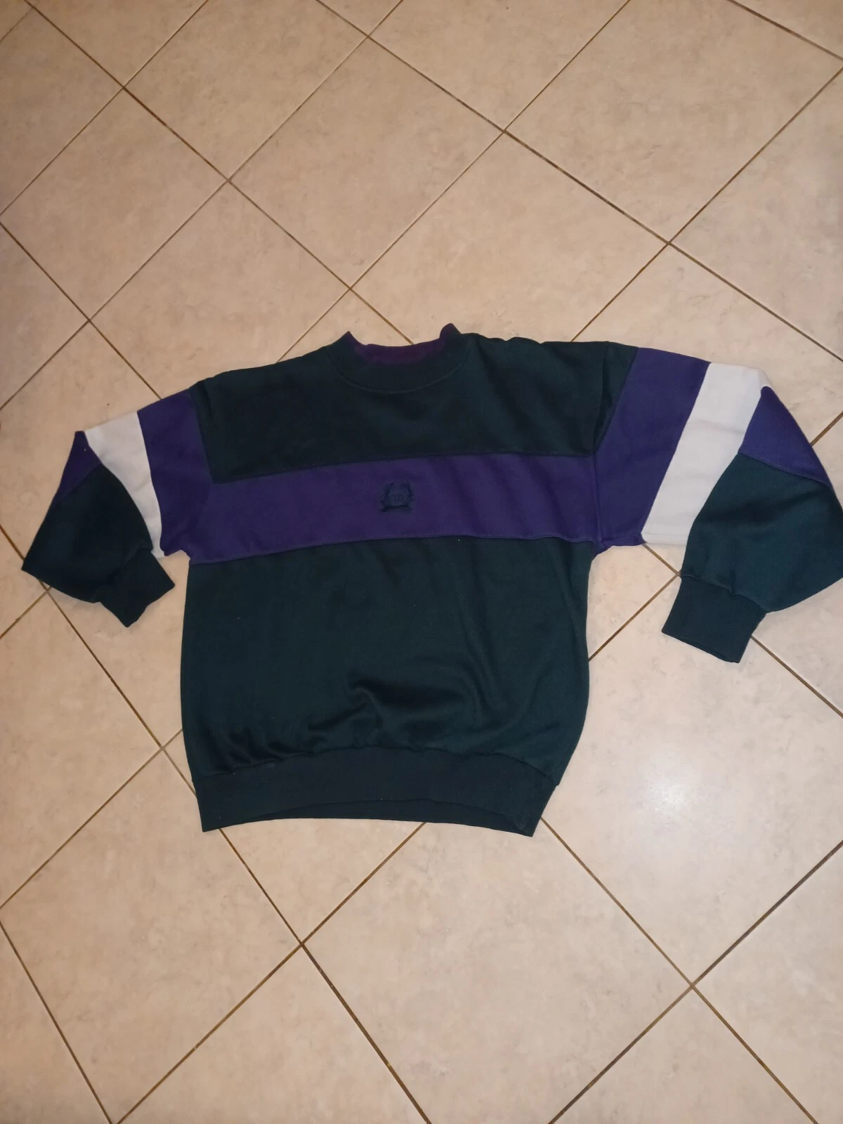 Pull vintage Christian Dior Monsieur Sweat shirt écusson logo rayé XL