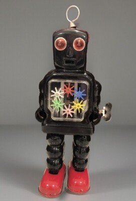 HH TIN WIND UP ROBOT MOVING GEARS 