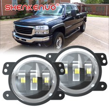 4 Inch LED Front Round Fog Lights Lamps Set L+R For GMC	Sierra 2500 HD	2003-2006