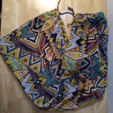 Vintage Sugarmint Abstract Geometric Bell Bottom Pants Sheer Beach