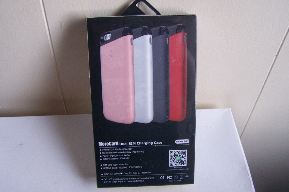 NEW Apple iPhone 7/7S MoreCard Dual SIM Charging Case Input/Output 5v/1a - White - Image 2 of 2