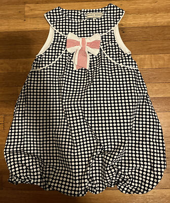 Girls Darcy Brown blue polka dot Dress Size:2 years EUC