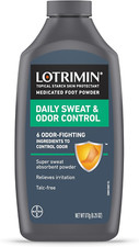 Daily Sweat  Odor Control Medicated Foot Powder - Antifungal Formula for Lastin