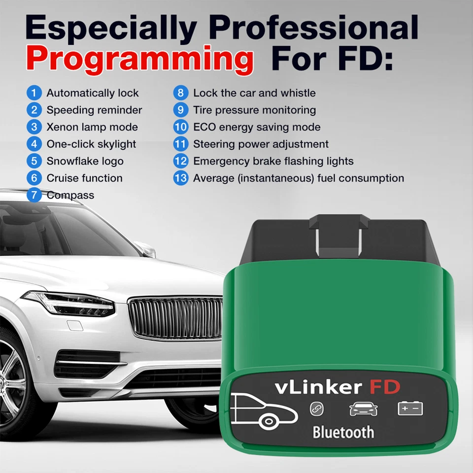 Vgate vLinker FD Forscan Bluetooth/WiFi OBD2 Adaptador Escáner BLE para IOS Android Foto 3 de 4