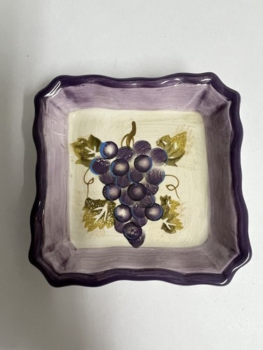 1~Tavoli Unlimited Collezione Dipinta a Mano Merlot Ciotola Immersione Uva 4”x4” - Foto 2 di 4