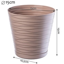 2 Sottovasi Per Piante In Plastica 20 Cm, Anti-Marciume Con Design Rialzato, Colore Cemento, Per Interni/Esterni