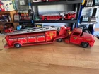 1950's Marx Lumar Tin Hook & Ladder Fire Truck VFD NO. 9 Original, Unrestored