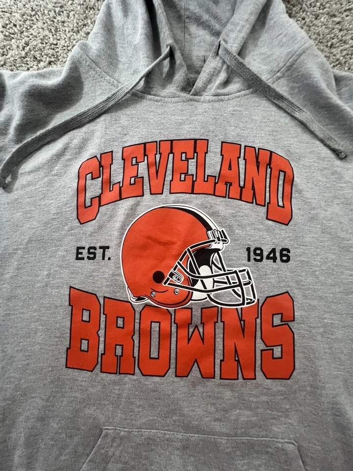 Cleveland Browns Sudadera con Capucha Para Hombre Grande Gris Pullover Sudadera con Capucha Foto 2 de 4