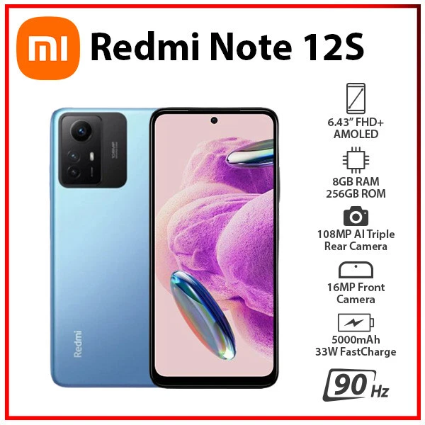 Xiaomi Redmi Note 12S (Double Sim - 6.43, 256 Go, 8 Go RAM) Bleu