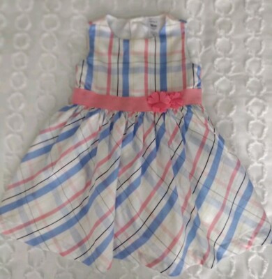 Carters Baby Little Girl Size 18 Months Plaid Party Dress So Cute! Pink  Blue | eBay