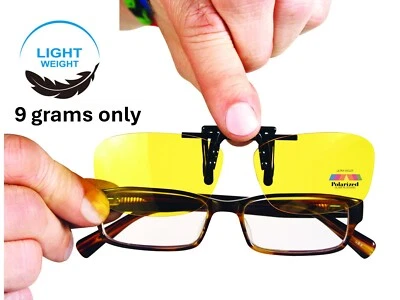 ENGINESS Night Vision Clip On Glasses Polarised UV400 Anti Glare Yellow