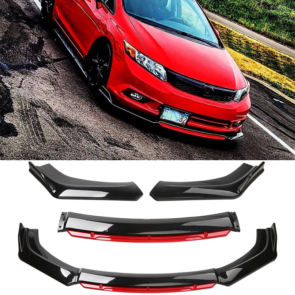For Honda Civic 9th Gen SI Front Bumper Red Lip Splitter Spoiler
