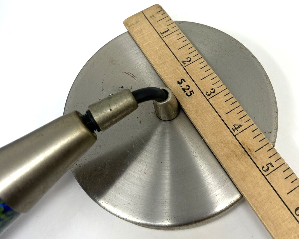 Lot of 2 Tech Lighting Blue/Amber Art Glass Wall Sconces w/Satin Nickel Plate