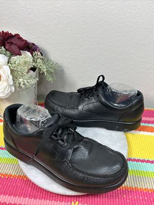 SAS Tripad Comfort Black Leather Diabetic Lace-Up Casual 