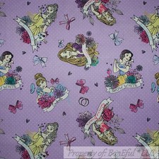 Image of BonEful Fabric FQ Cotton Quilt Purple Dot Disney Princess Girl Snow White Mask S
