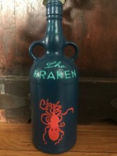 The Kraken hand-painted bottle by Hustle Hard Farms 