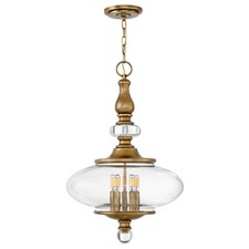 Image of 5 Bulb Ceiling Pendant Light Fitting Heritage Brass LED E14 60W Bulb