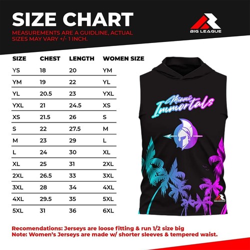 Camiseta deportiva personalizada con capucha personalizada - Miami inmortals - 7vs7 - Imagen 6 de 6