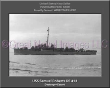USS Samuel B Roberts DE 413 Personalized Canvas Ship Photo Print Navy Veteran