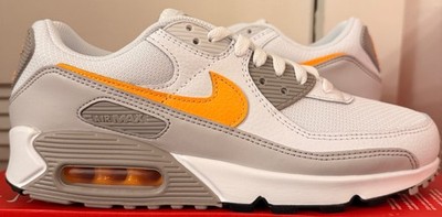 Nike Air Max 90 White Laser Orange Vast Grey DM0029-119 Men's Size 9