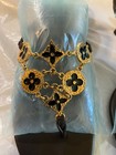 Louis Vuitton Gold Charms Thong Sandals Dark Brown Leather Size 37 Auth — photo 3